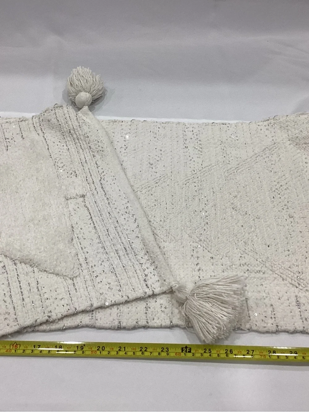 Luxe Cream Textured Decorative Throw